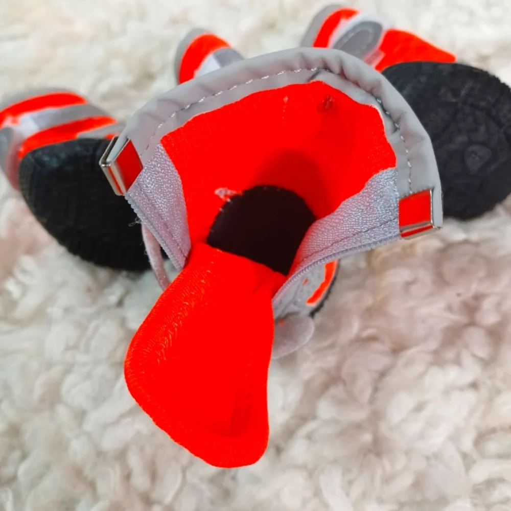 Nereids 4pcs Dog/Cat Boots  color:Orange Red